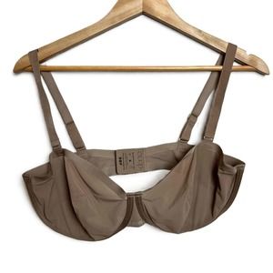 CUUP Size 38F Balconette Taupe Ultra-Thin Memory Foam Cups No-Slip